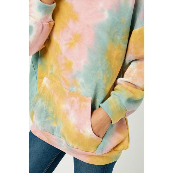 HAYDEN Harmony Misses Oversized Tie Dye Hooded Sweatshirt Medium - Picture 4 of 5
